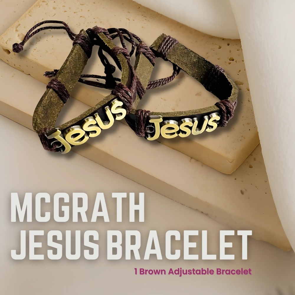 Unisex Brown Jesus Bracelet, nwt